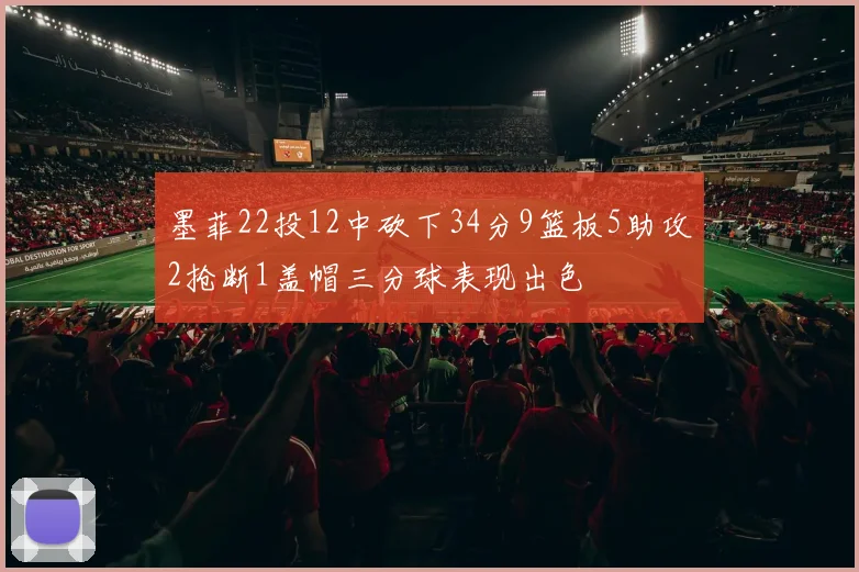 墨菲22投12中砍下34分9篮板5助攻2抢断1盖帽三分球表现出色